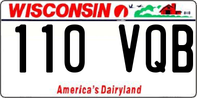 WI license plate 110VQB
