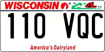 WI license plate 110VQC