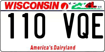 WI license plate 110VQE