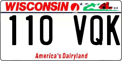 WI license plate 110VQK
