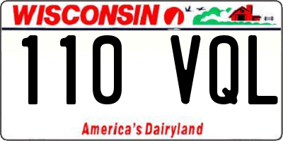 WI license plate 110VQL