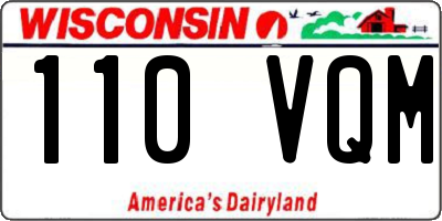 WI license plate 110VQM
