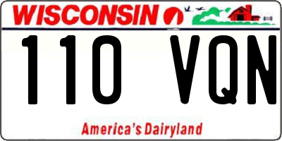 WI license plate 110VQN
