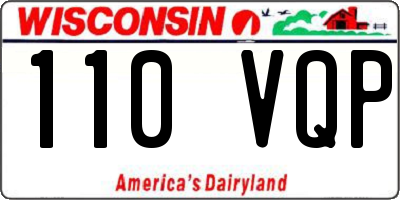 WI license plate 110VQP
