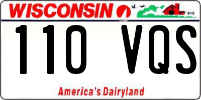 WI license plate 110VQS