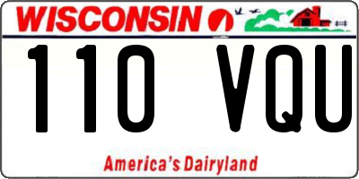 WI license plate 110VQU