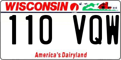 WI license plate 110VQW