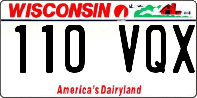 WI license plate 110VQX