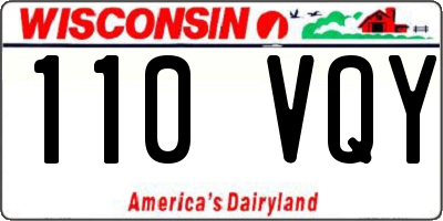 WI license plate 110VQY