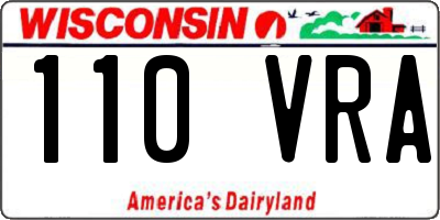 WI license plate 110VRA