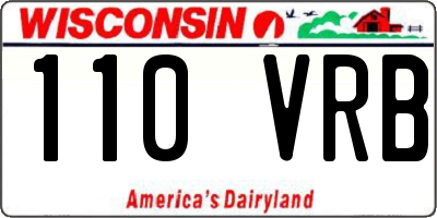WI license plate 110VRB