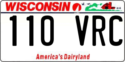 WI license plate 110VRC