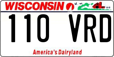 WI license plate 110VRD