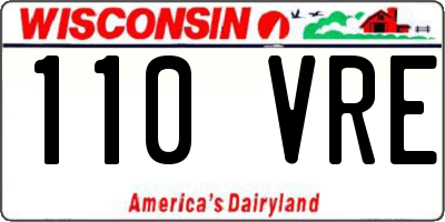 WI license plate 110VRE