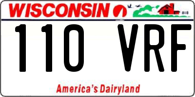 WI license plate 110VRF
