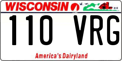 WI license plate 110VRG
