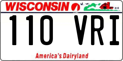 WI license plate 110VRI