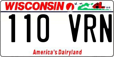 WI license plate 110VRN