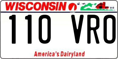 WI license plate 110VRO