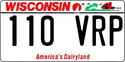 WI license plate 110VRP