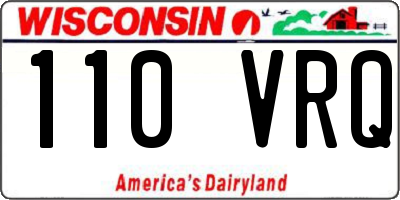 WI license plate 110VRQ