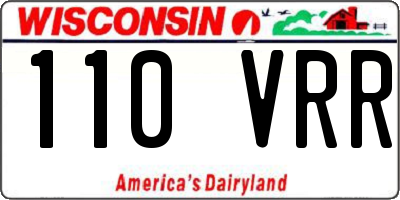 WI license plate 110VRR