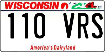 WI license plate 110VRS