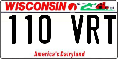 WI license plate 110VRT