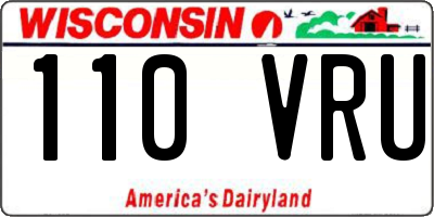 WI license plate 110VRU