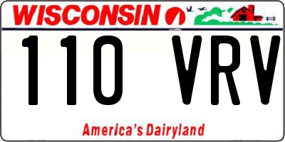 WI license plate 110VRV