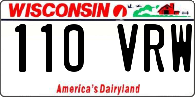 WI license plate 110VRW