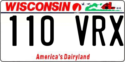 WI license plate 110VRX