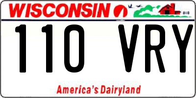 WI license plate 110VRY