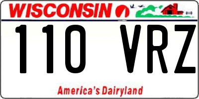 WI license plate 110VRZ
