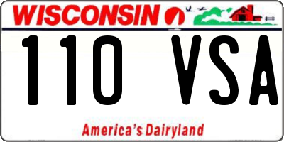 WI license plate 110VSA