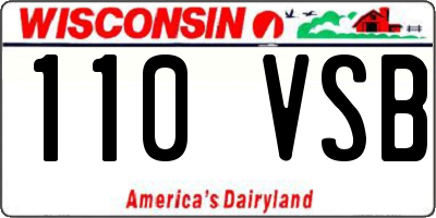 WI license plate 110VSB