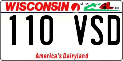 WI license plate 110VSD