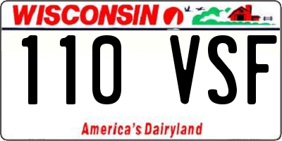 WI license plate 110VSF