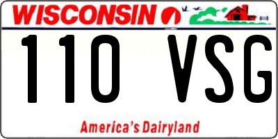 WI license plate 110VSG