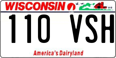 WI license plate 110VSH