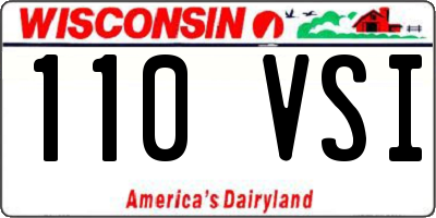 WI license plate 110VSI