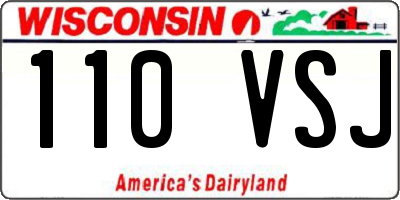 WI license plate 110VSJ