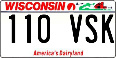 WI license plate 110VSK