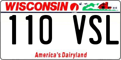 WI license plate 110VSL