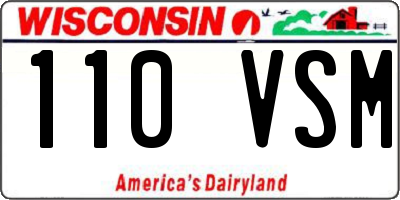 WI license plate 110VSM