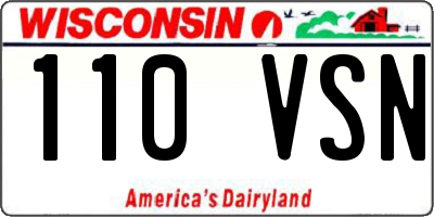 WI license plate 110VSN
