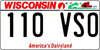 WI license plate 110VSO