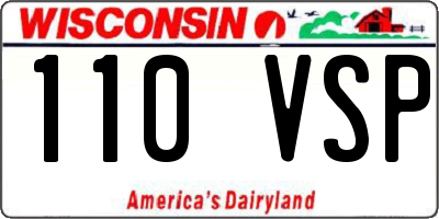 WI license plate 110VSP