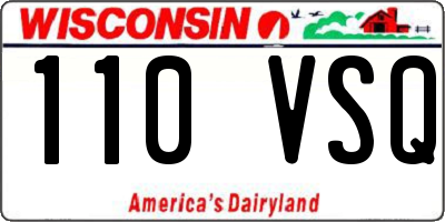 WI license plate 110VSQ