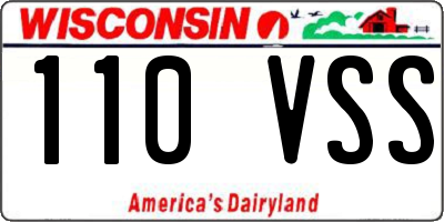 WI license plate 110VSS